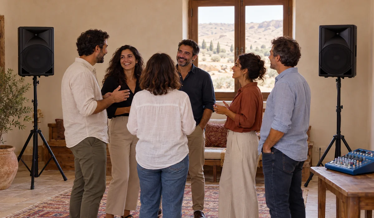 מערכת הגברה קטנה בחלל פרטי ויבש באווירה מדברית
