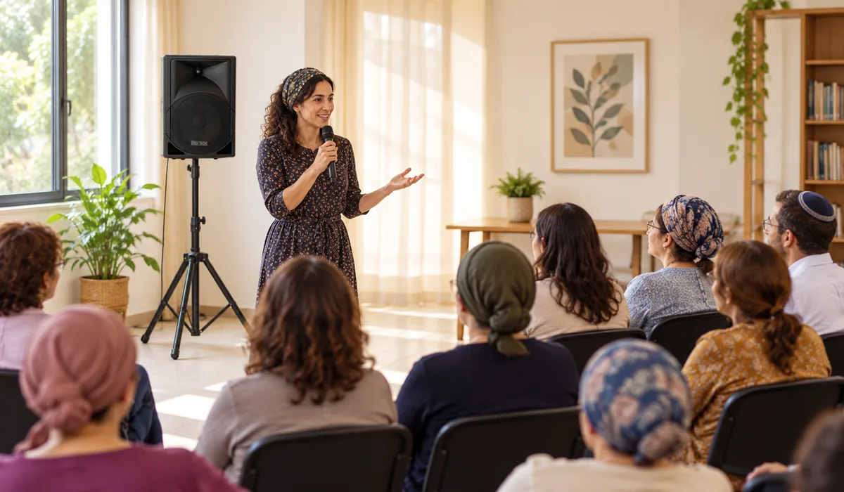 המחשה: הגברה לדיבור במפגש קטן